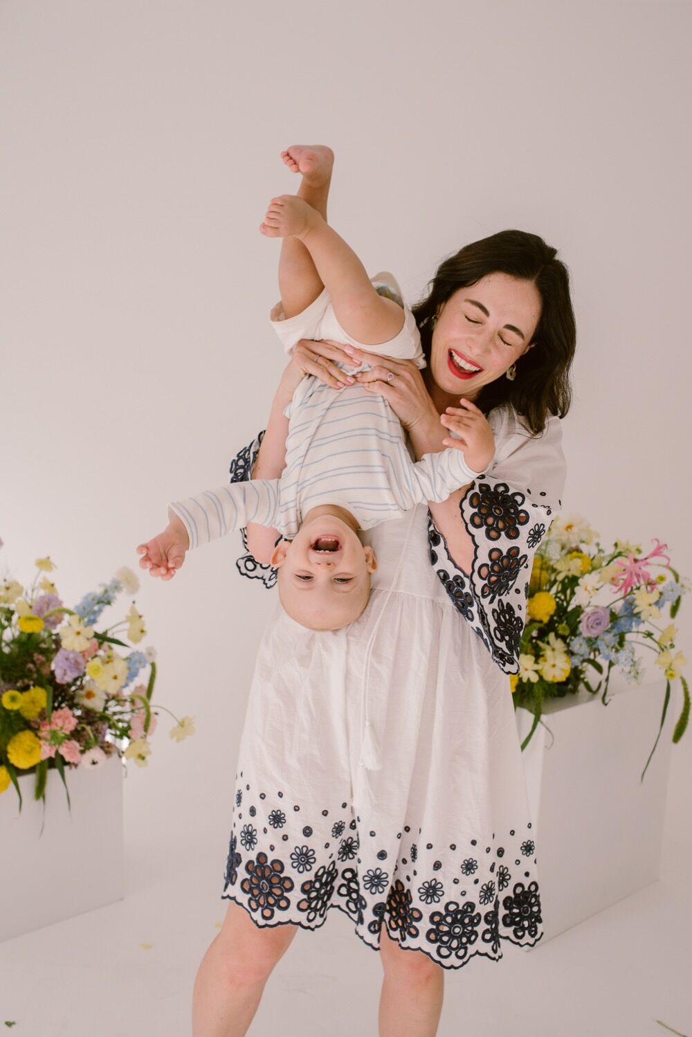 Playful mother and child portrait from a mini studio session